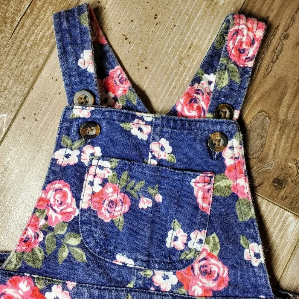 Carter's Floral Overall Dress Size 18m 100% Cotton